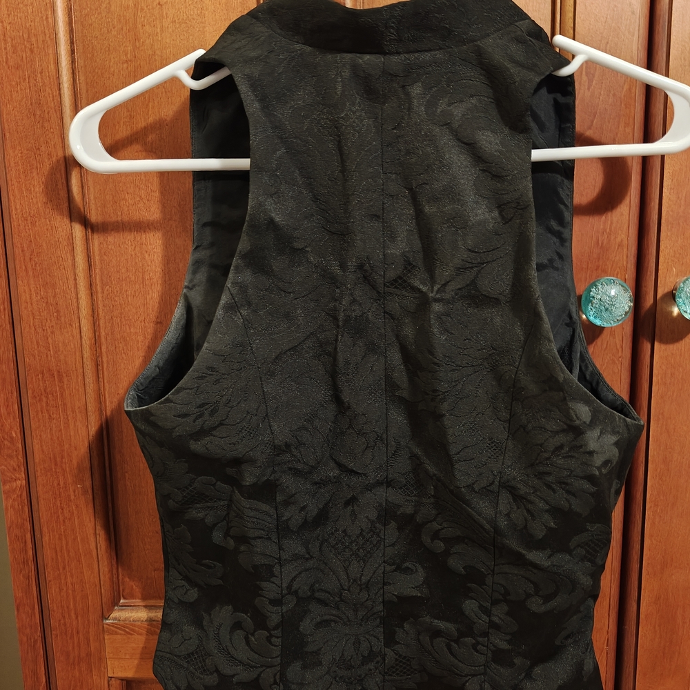 Black Brocade Vest - Picture 6 of 6